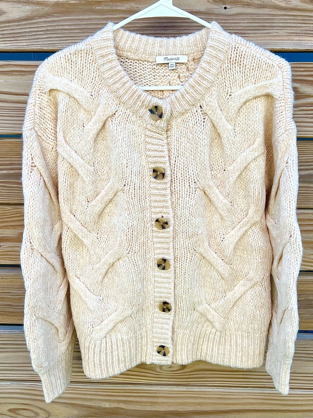 Madewell Heather Cable Ashmont Button-Up Cardigan Sweater Women’s Size XXS